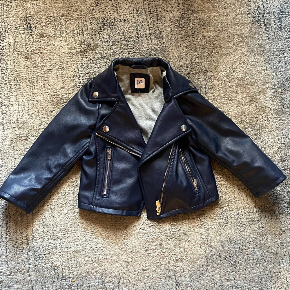 Toddler girls faux leather jacket